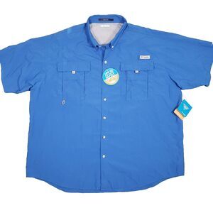 New! Columbia PFG Bahama Fishing Shirt Mens 3XL Blue Vented Gorpcore NWT